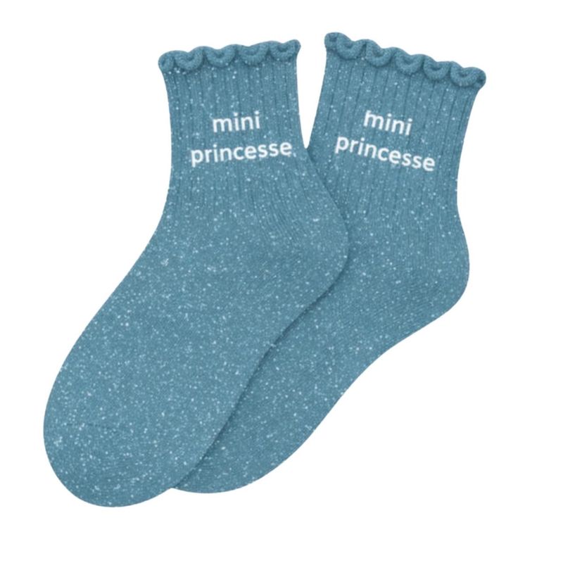 Chaussettes Enfant à Paillettes "Mini Princesse" Turquoise