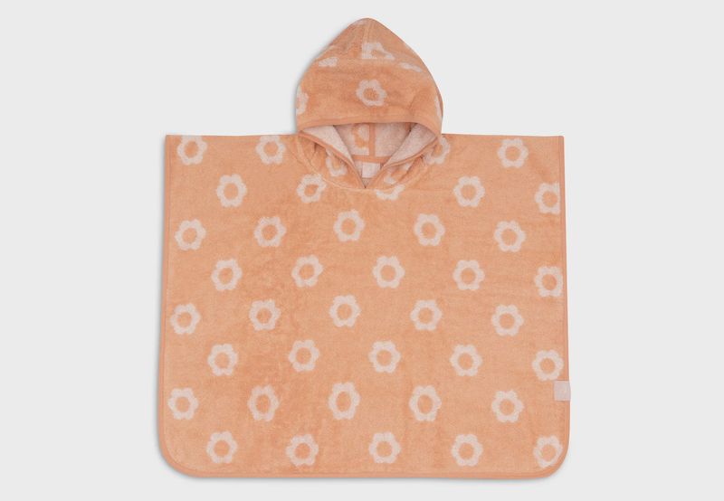 Poncho de Bain Éponge Jacquard réversible - Flower