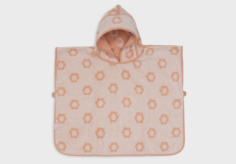 Poncho de Bain Éponge Jacquard réversible - Flower