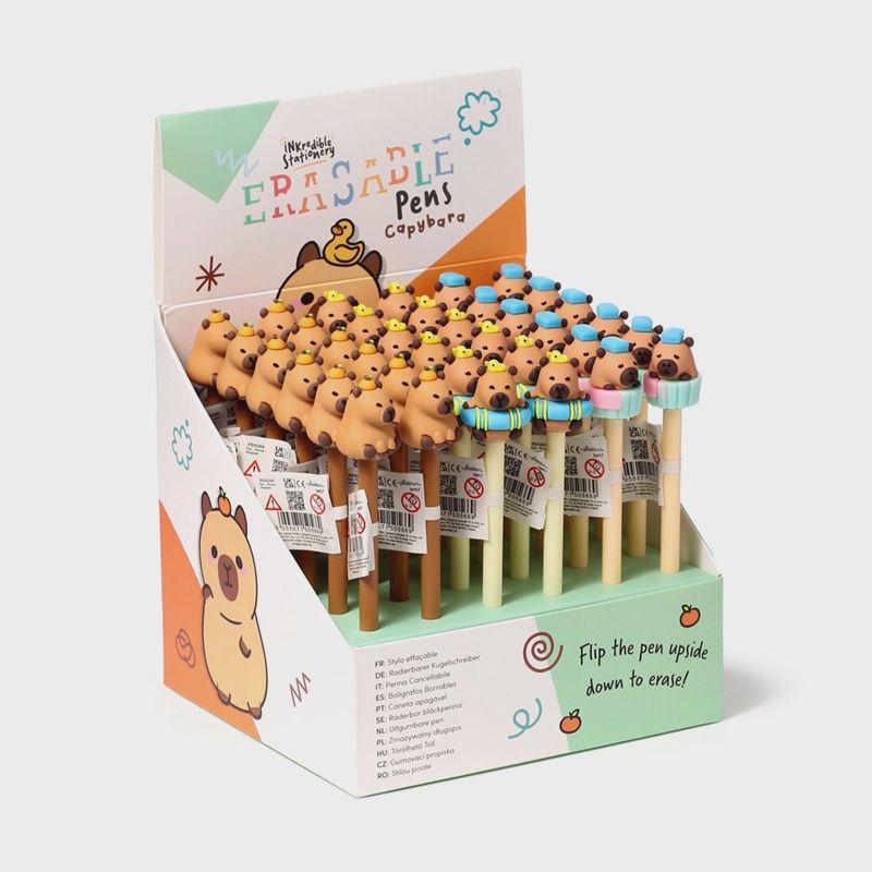 Stylo effaçable à encre avec capuchon Capybara