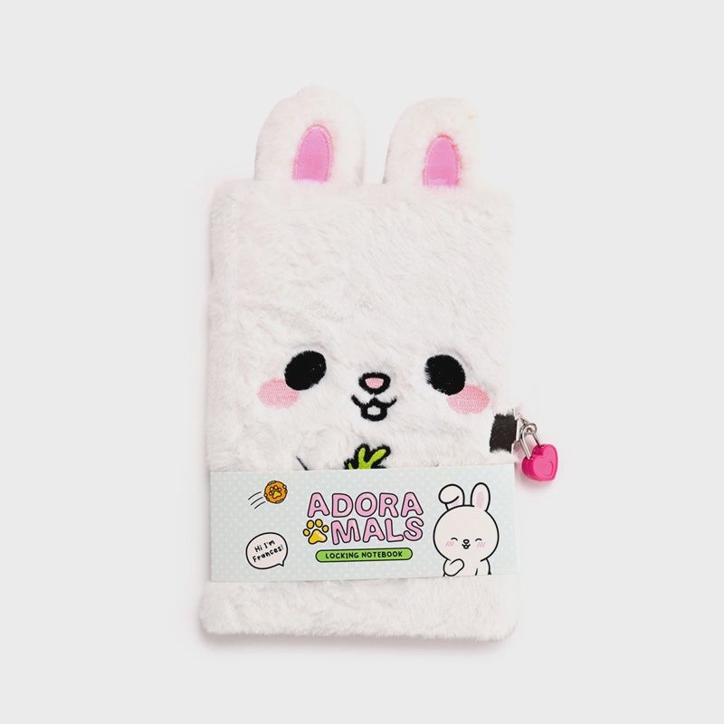 Carnet Verrouillable Adoramals Lapin avec Cadenas &amp; Clé