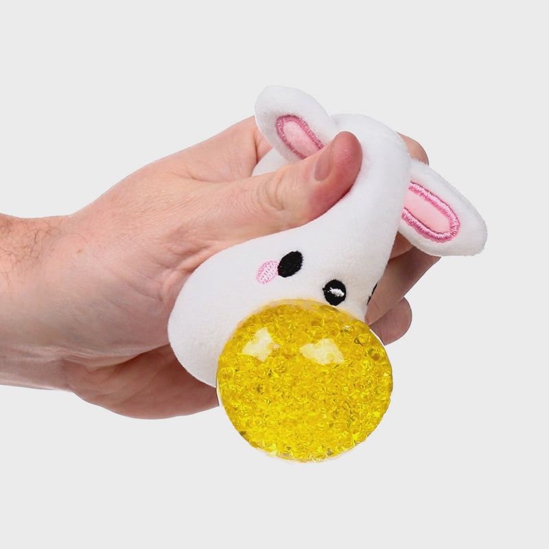 Jouet en peluche compressible Queasy Squeezies Printemps, Animal: Lapin Blanc