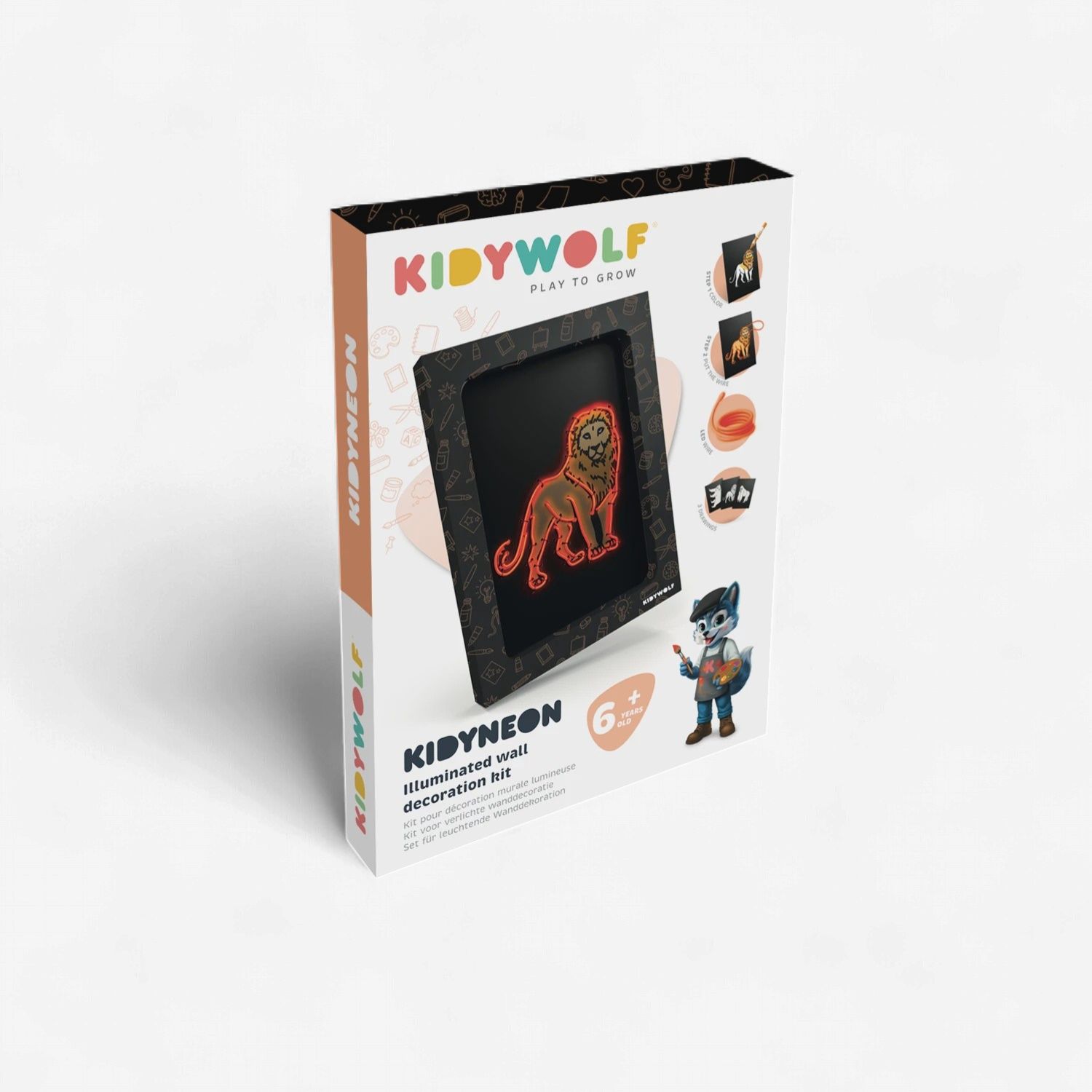 KidyNeon Kit pour décoration murale lumineuse - Animaux