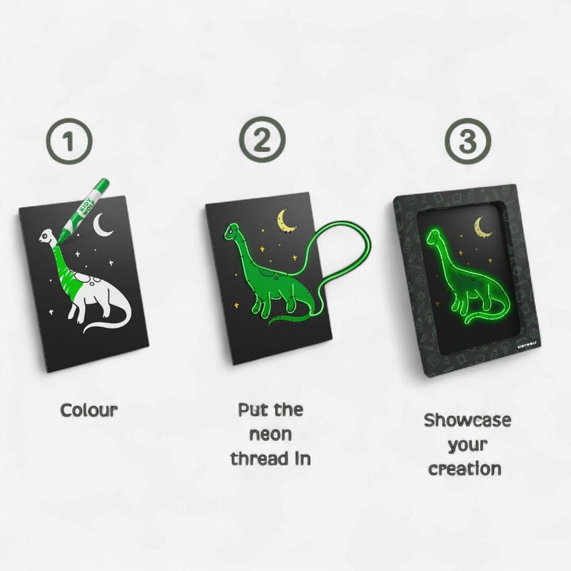 KidyNeon Kit pour décoration murale lumineuse - Dino