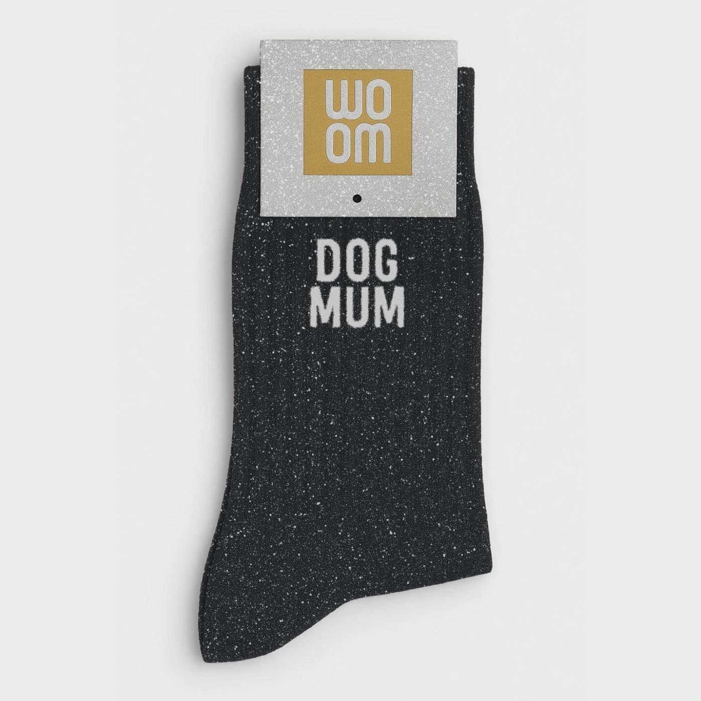 Chaussettes à Paillettes à Message "Dog Mum" - Noir