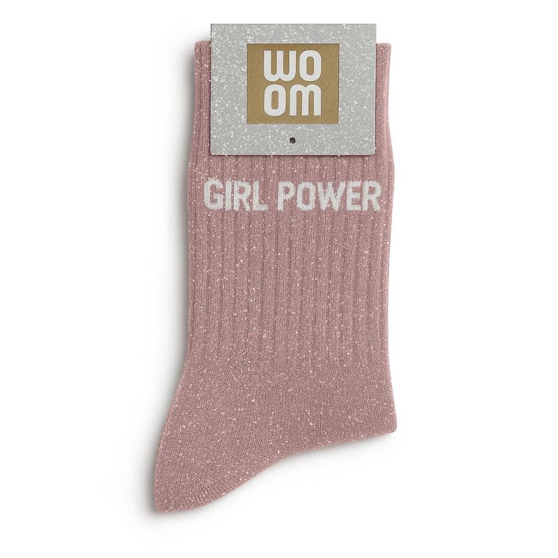 Chaussettes à Paillettes à Message "Girl Power" Rose Gold