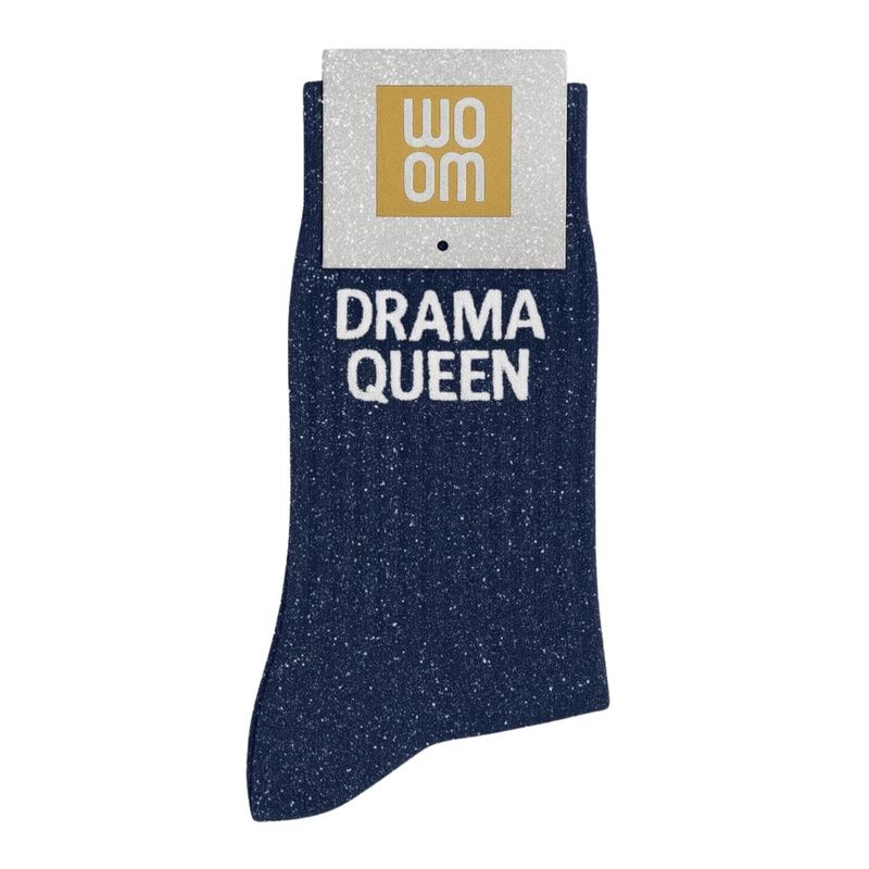 Chaussettes à Paillettes à Message "Drama Queen" Marine