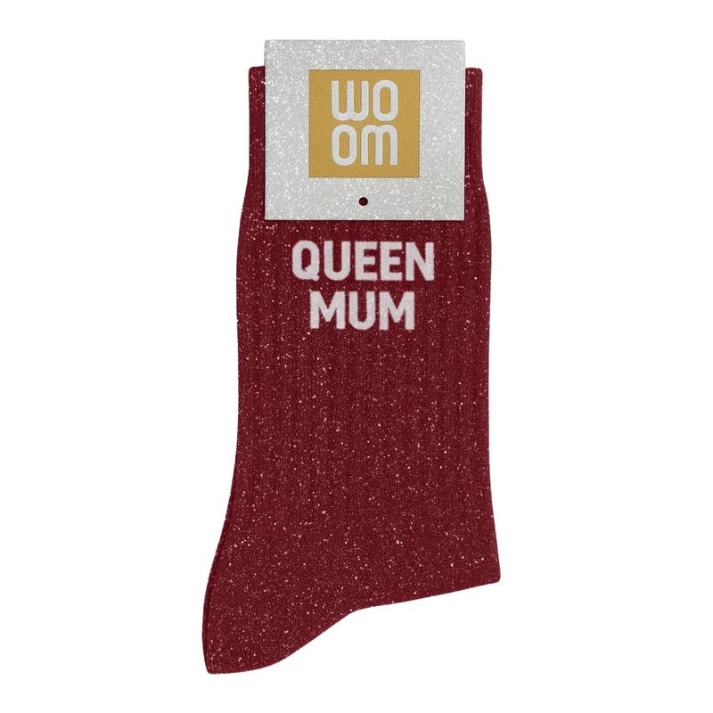 Chaussettes à Paillettes à Message "Queen Mum" Cherry Pop