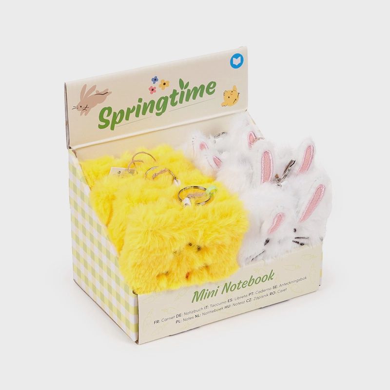 Bloc-notes A7 Mini Peluche Poussin de Printemps &amp; Lapin de Pâques