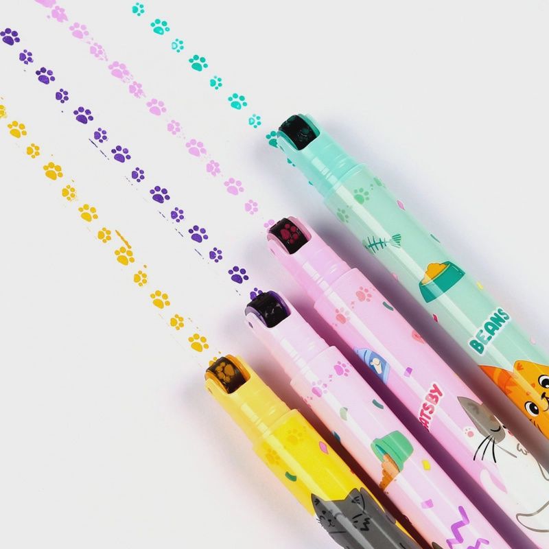 Stylo surligneur et tampon 2-en-1 Beans &amp; Co Cat