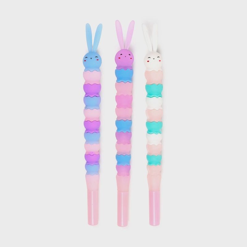 Ensemble de 3 stylos à pointe fine en forme de lapin de printemps