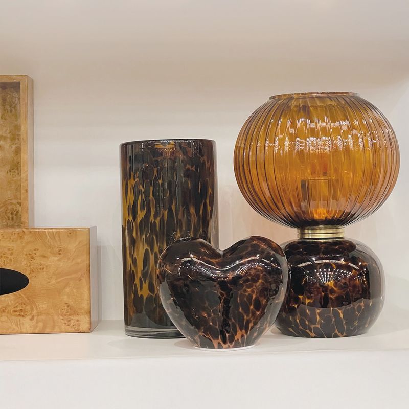 Déco LED cœur léopard à piles L8 P15 H12cm