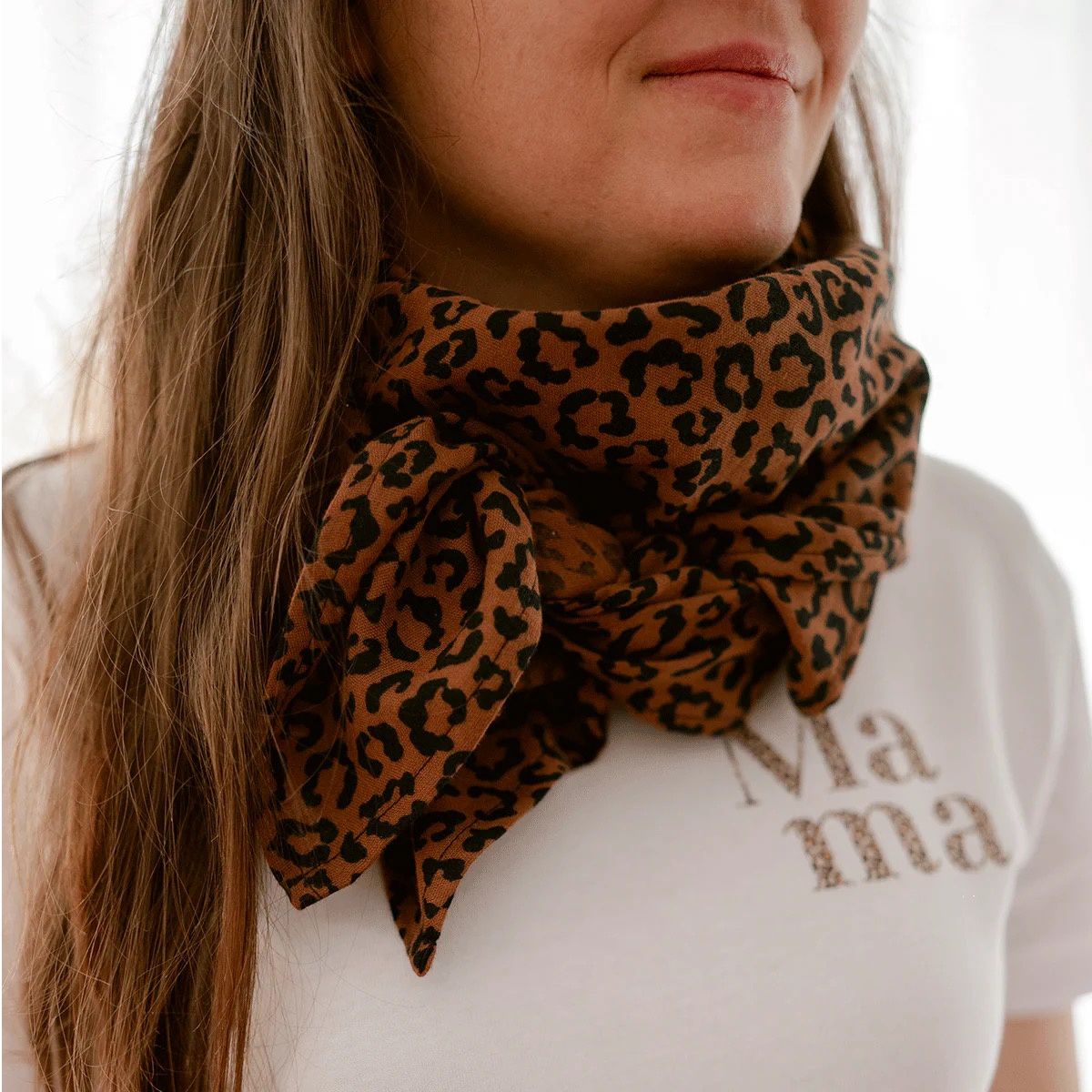 Grand Foulard - Léopard foncé