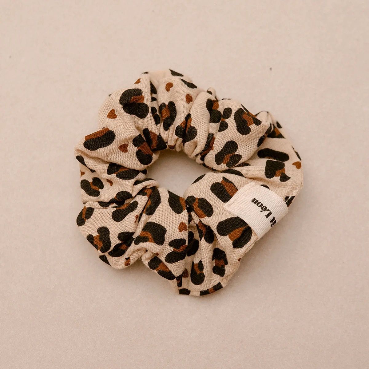 Chouchou gaze de coton - Léopard Coeur