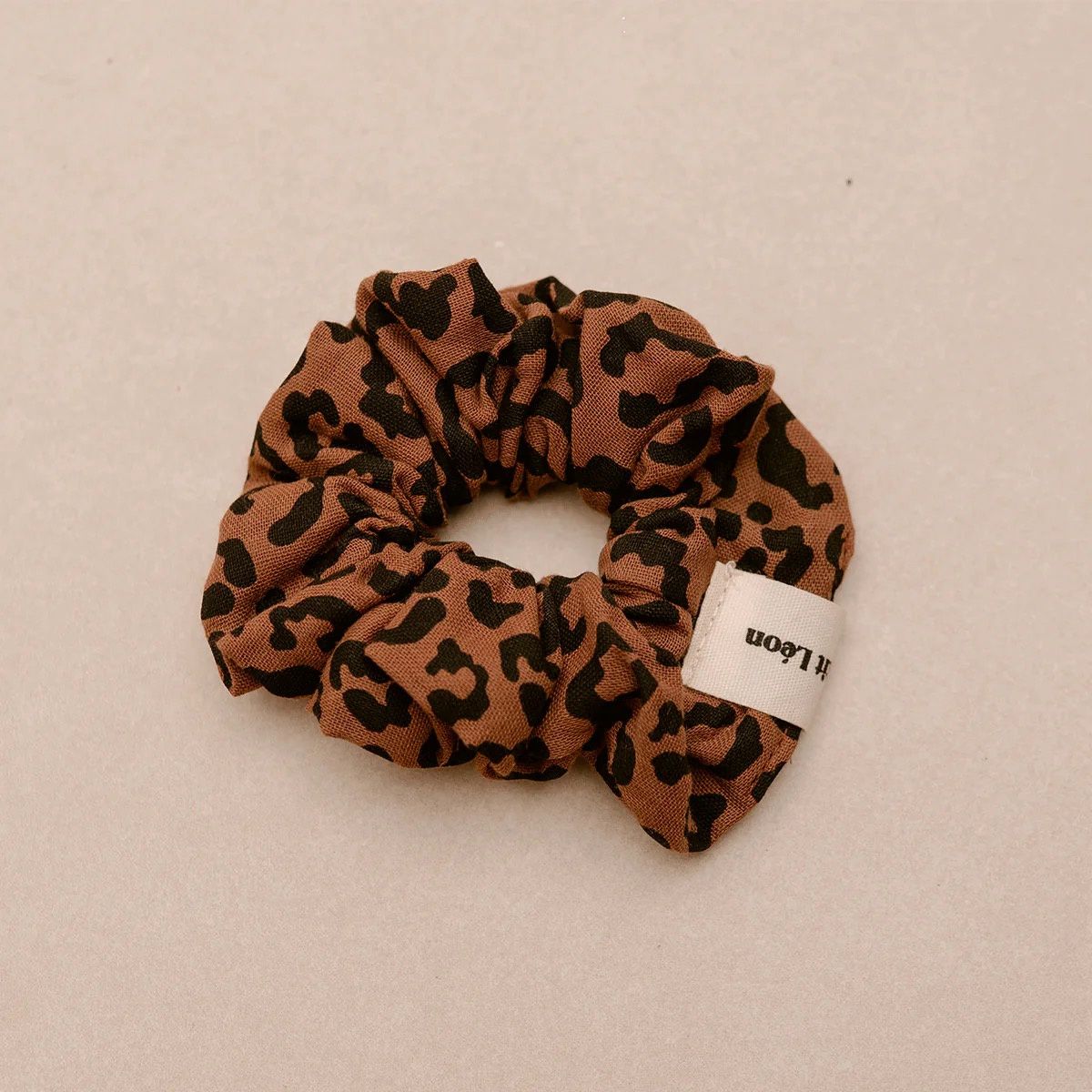 Chouchou gaze de coton - Léopard foncé