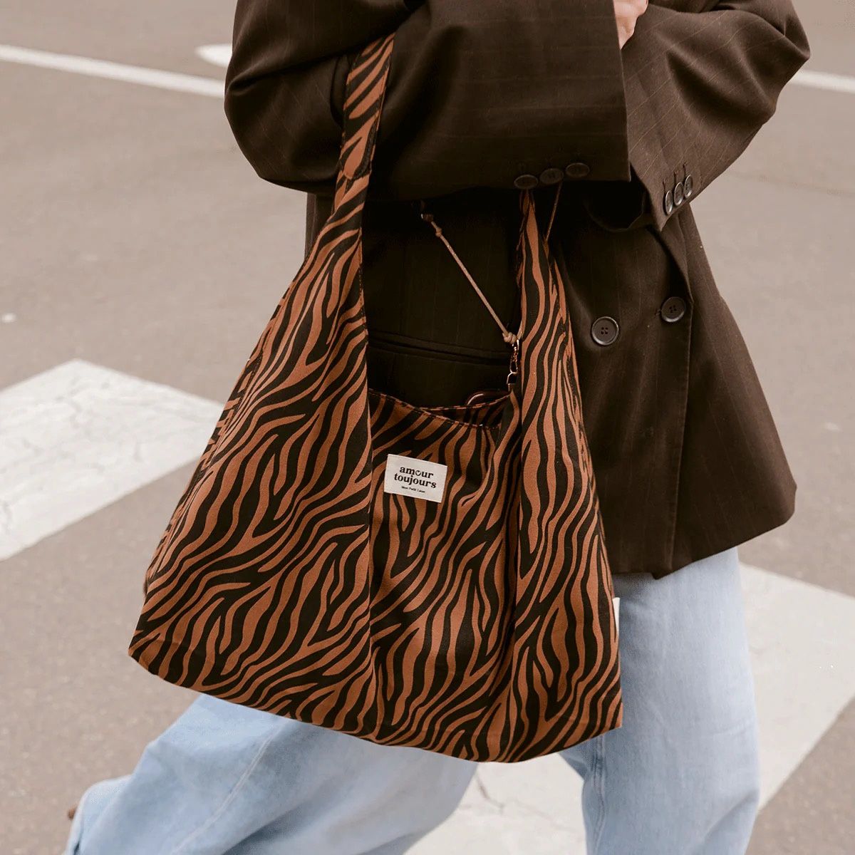 Sac ALMA Zèbre Marron - Amour Toujours