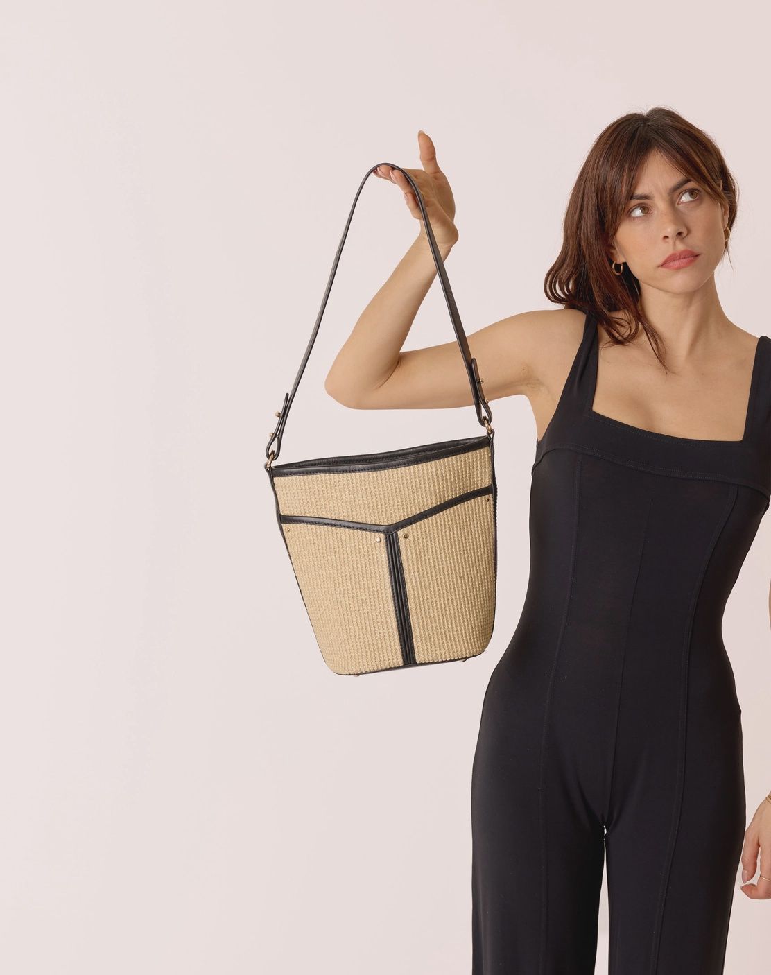 Sac sceau jute cuit noir - Gabrielle
