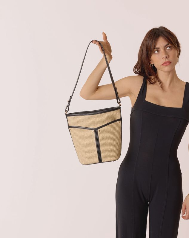 Sac sceau jute cuit noir - Gabrielle