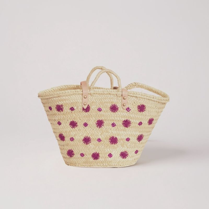 Panier brodé - Carmen violet