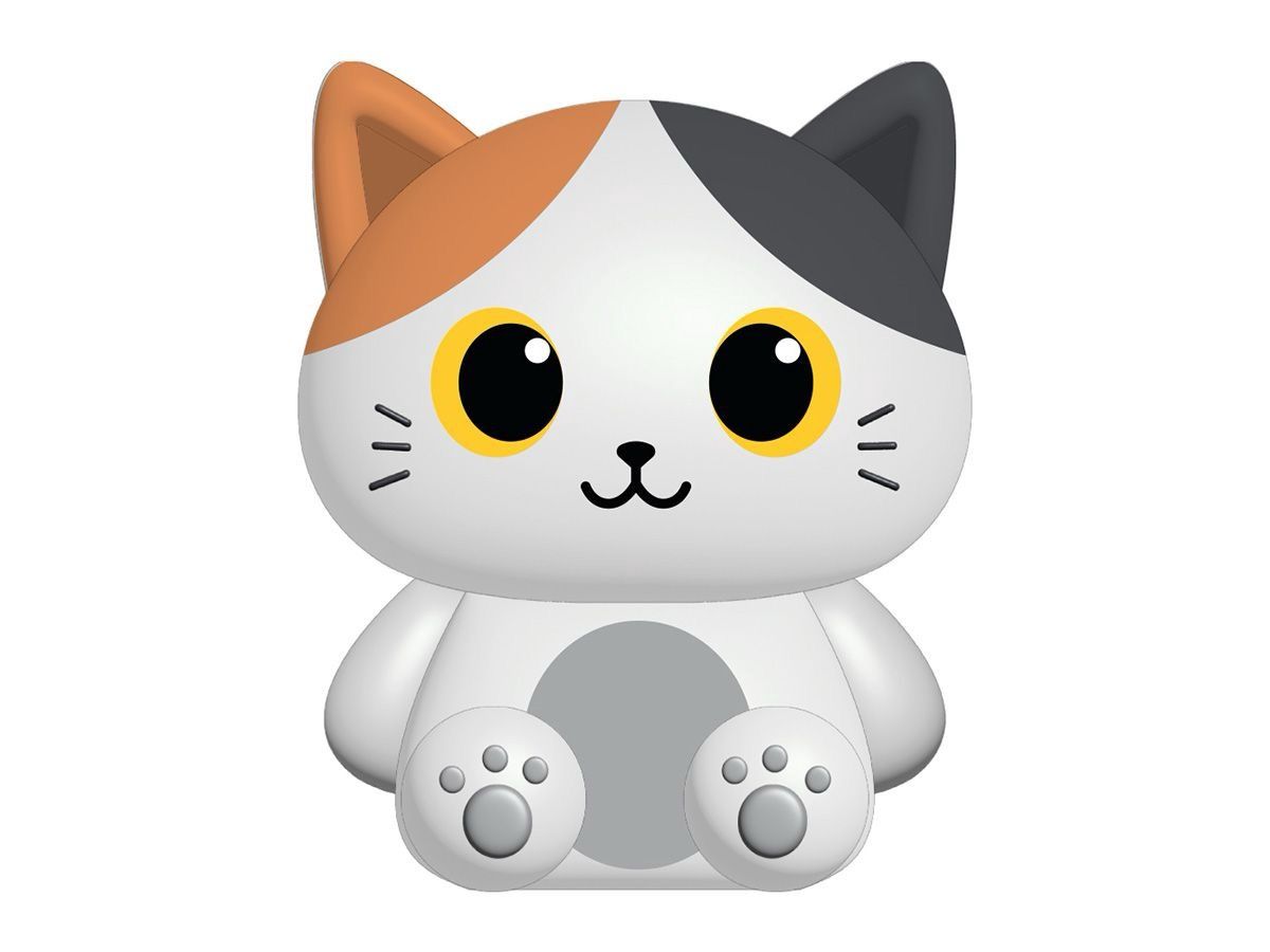Lampe de nuit en silicone, Animal: Chat blanc &amp; orange