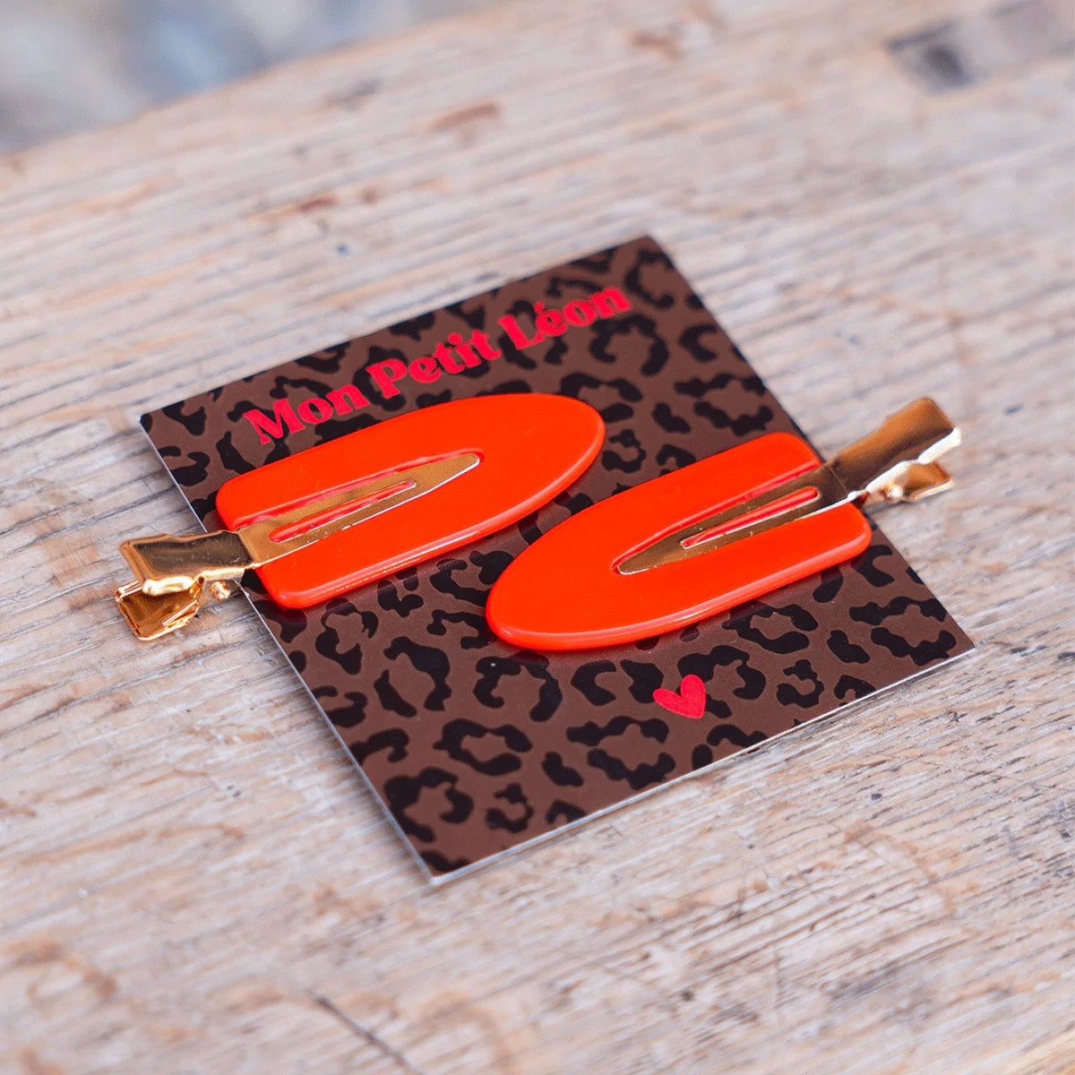 Set de 2 Pinces à cheveux plates - Rouge
