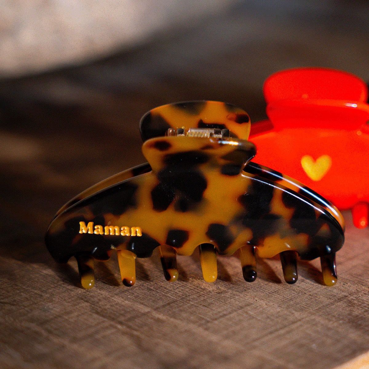 Pince à cheveux - petite - Maman - léopard