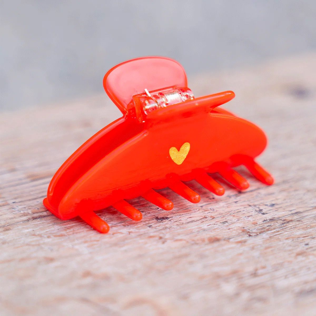 Pince à cheveux - petite rouge - ♡ doré