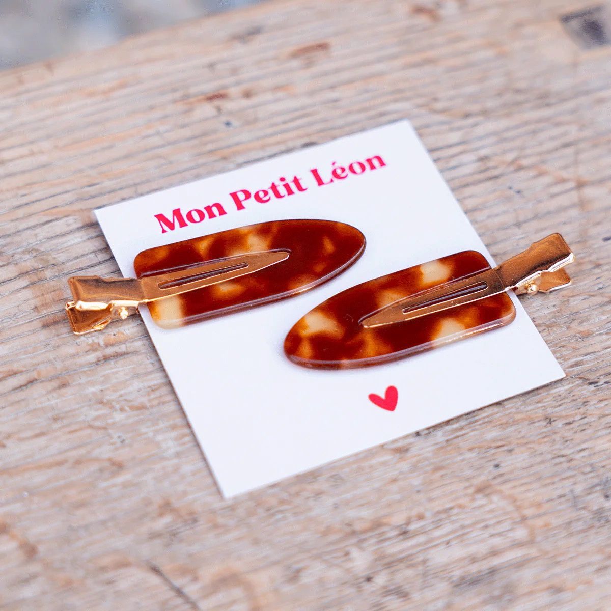 Set de 2 Pinces à cheveux plates - Léopard