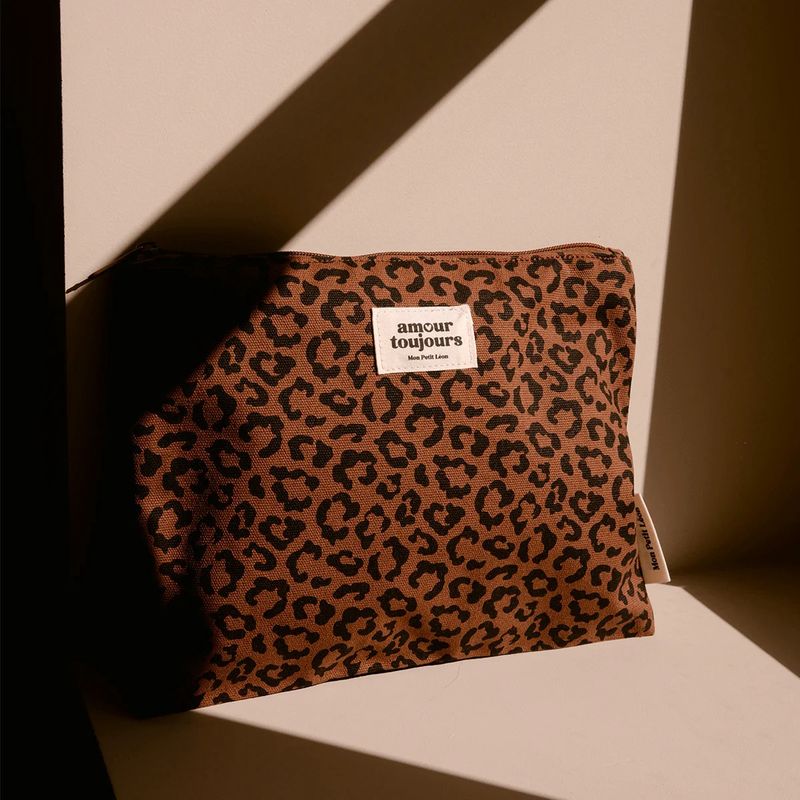 Pochette plate Léopard Marron
