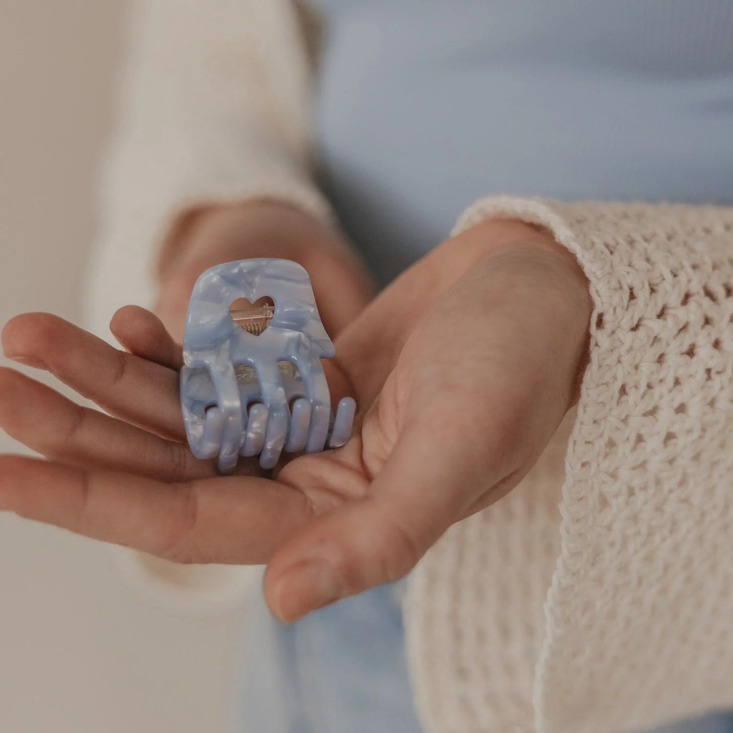 Petite barrette cœur Sky
