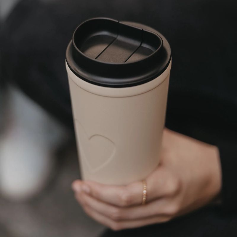 Mug à emporter - Coeur crème