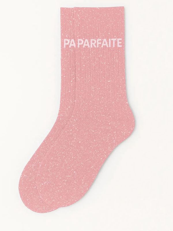 Chaussettes à Paillettes à Message "Parfaite" Rose