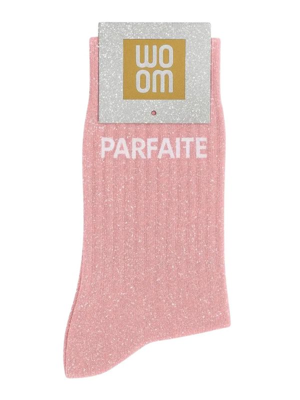 Chaussettes à Paillettes à Message "Parfaite" Rose