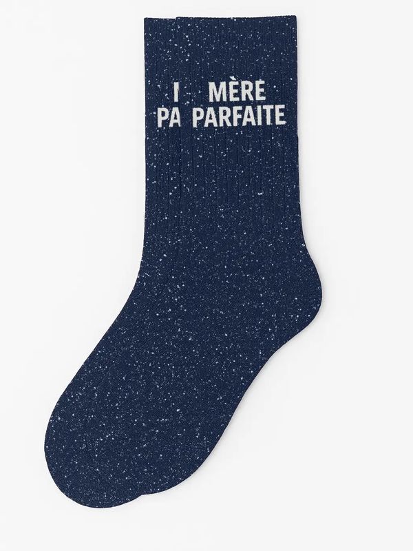Chaussettes à Paillettes à Message "Mère Parfaite" - Marine