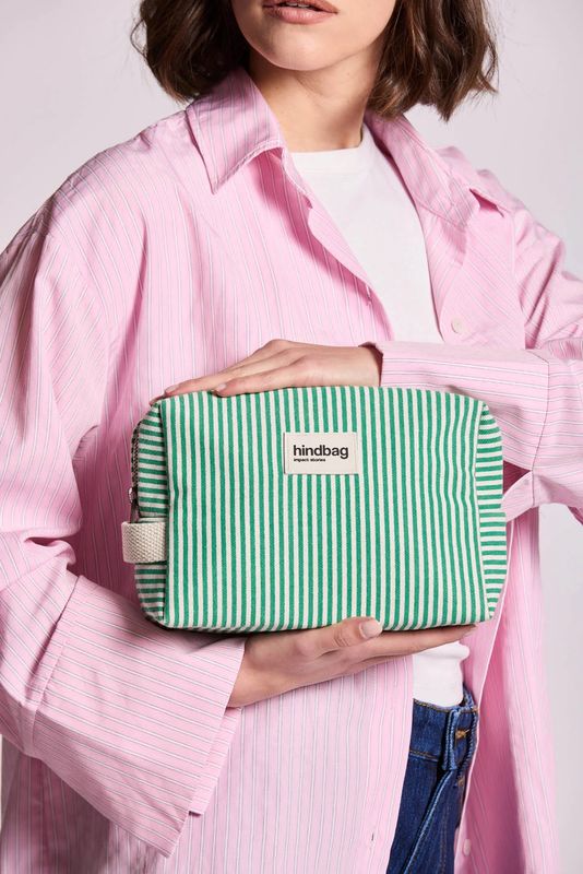 Trousse de toilette Leon - Rayures vert