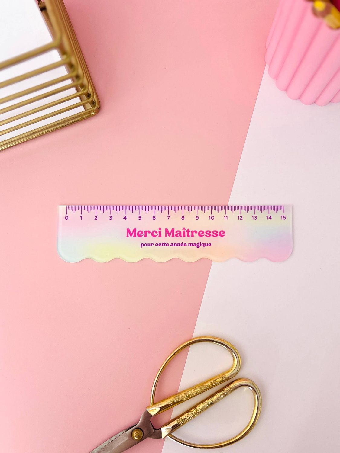 Règle pastel dégradé Aurore - Cadeau maîtresse