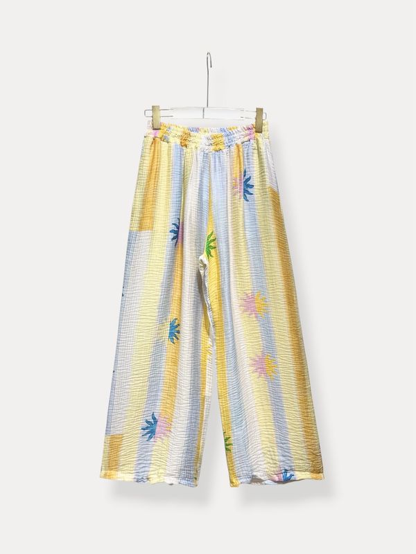 Pantalon Large - Soleil Coloré Jaune