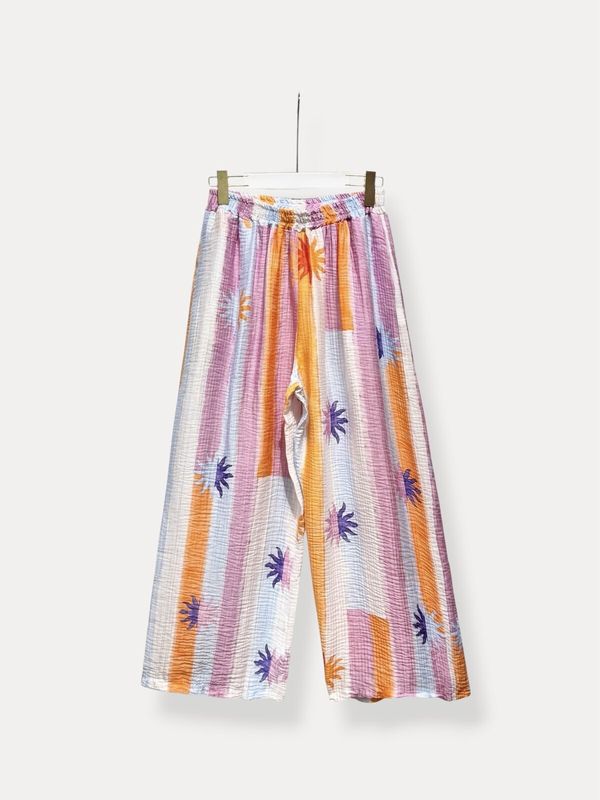 Pantalon Large - Soleil Coloré Orange