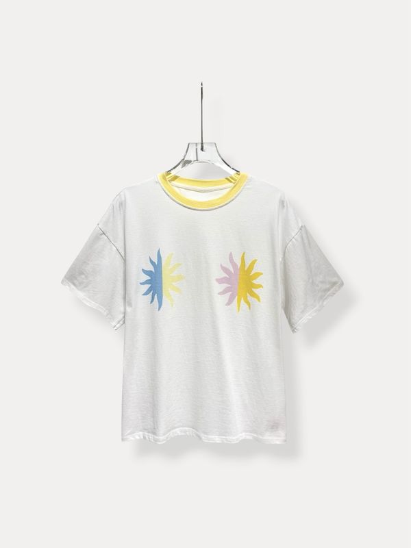 T-Shirt - Soleil Et Col Coloré Jaune