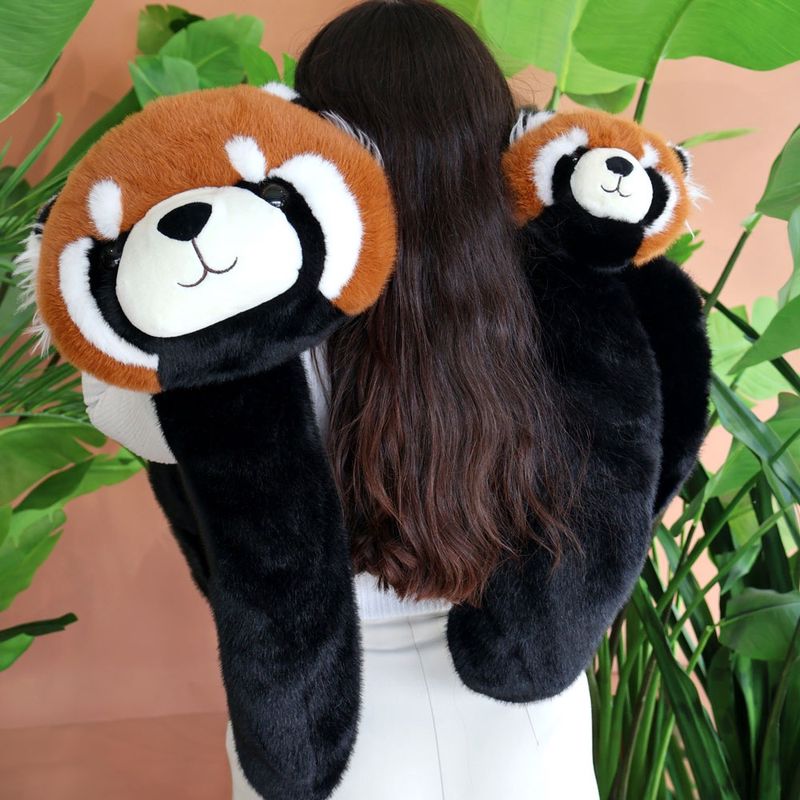 Peluche lestee Panda Roux -100 cm - Podcoll