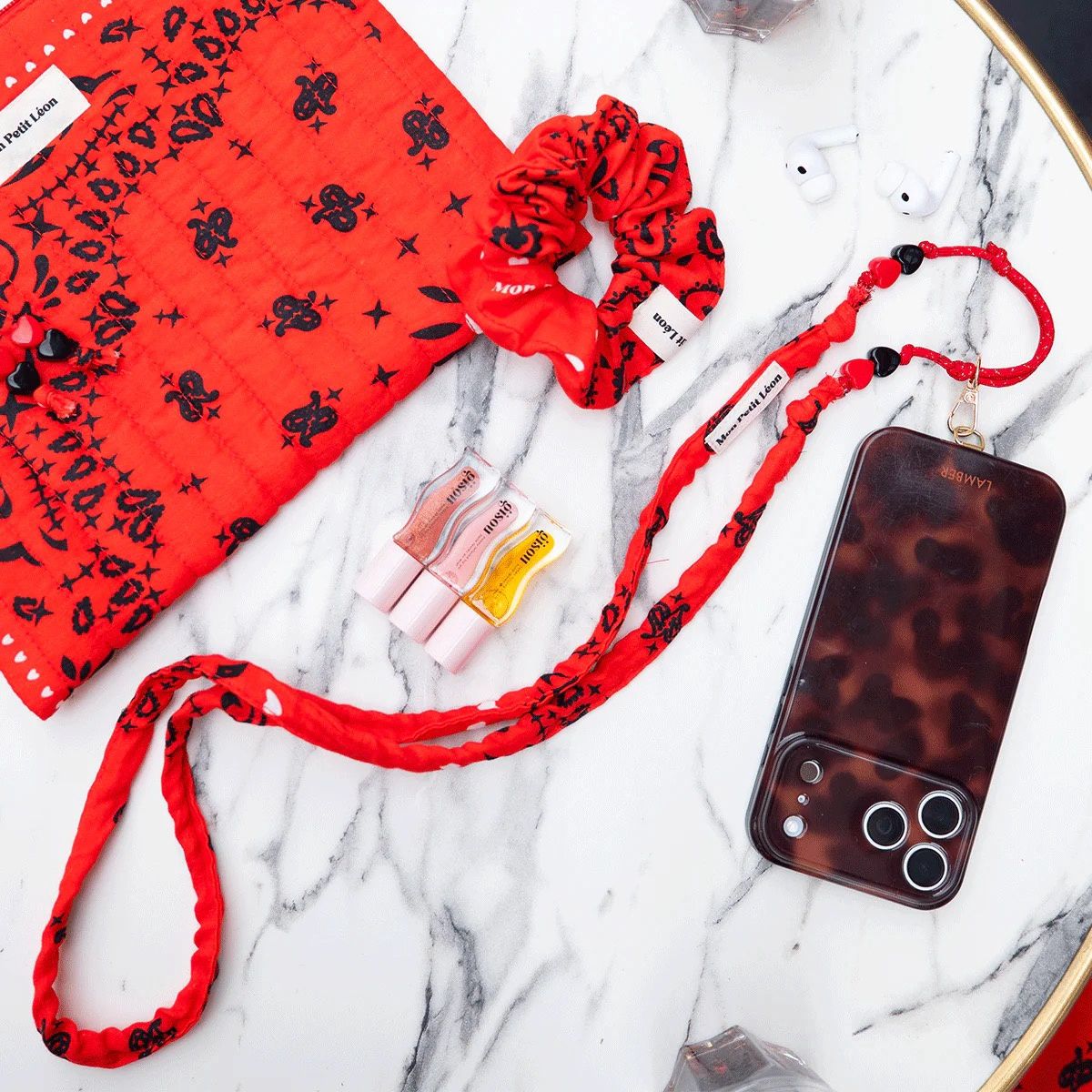 Sangle de téléphone Billie - Bandana Rouge