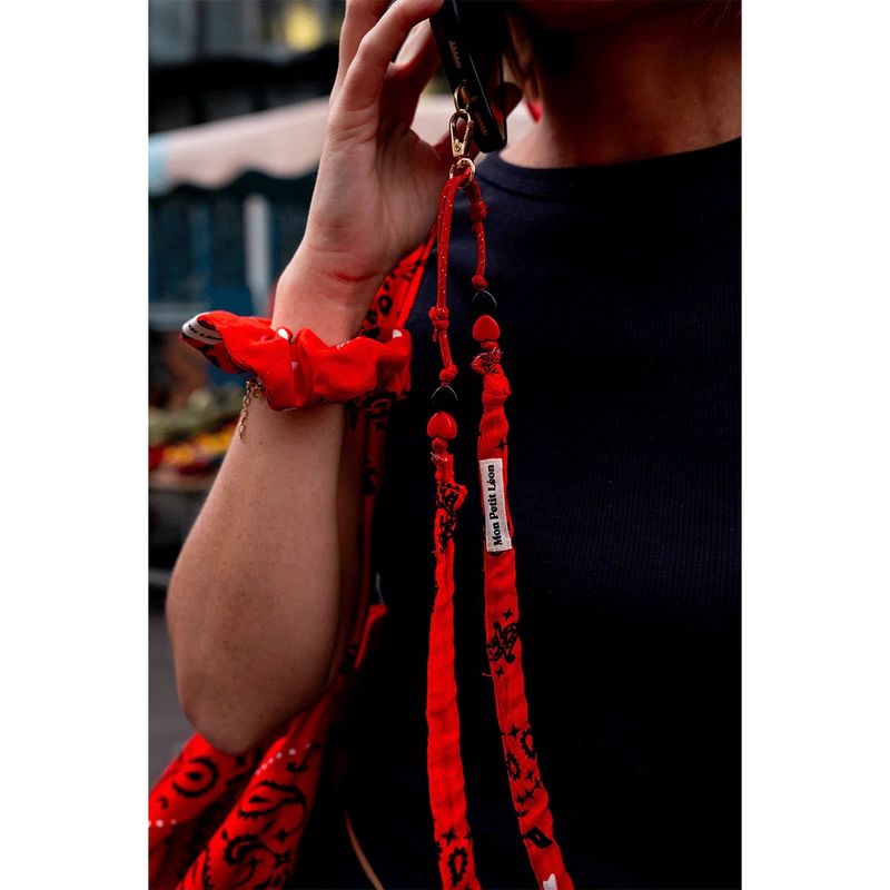 Sangle de téléphone Billie - Bandana Rouge