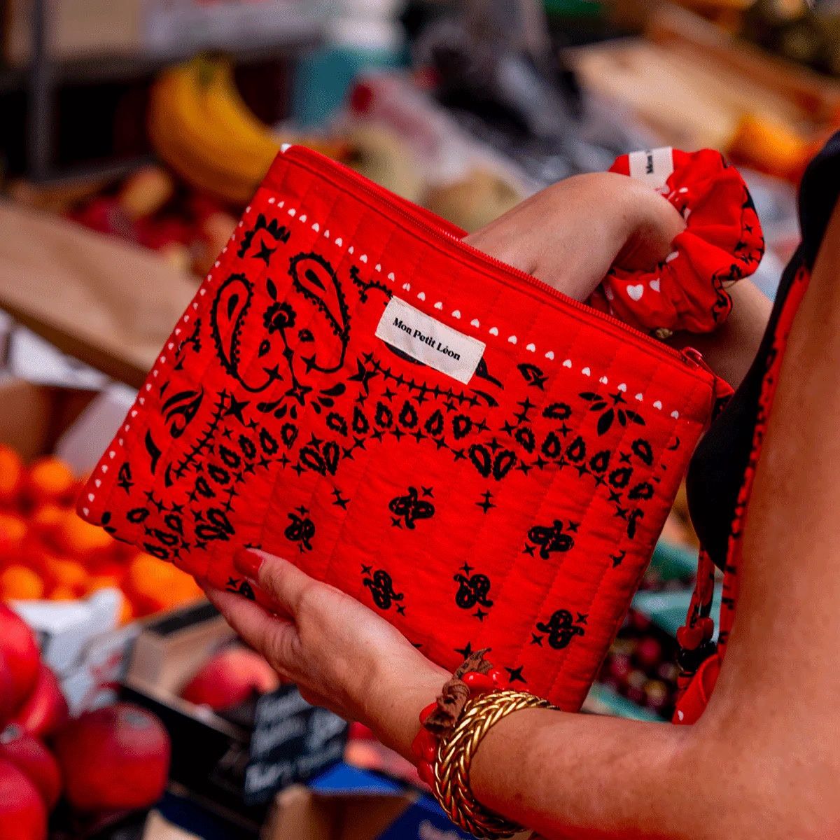 Pochette matelassée - Bandana rouge