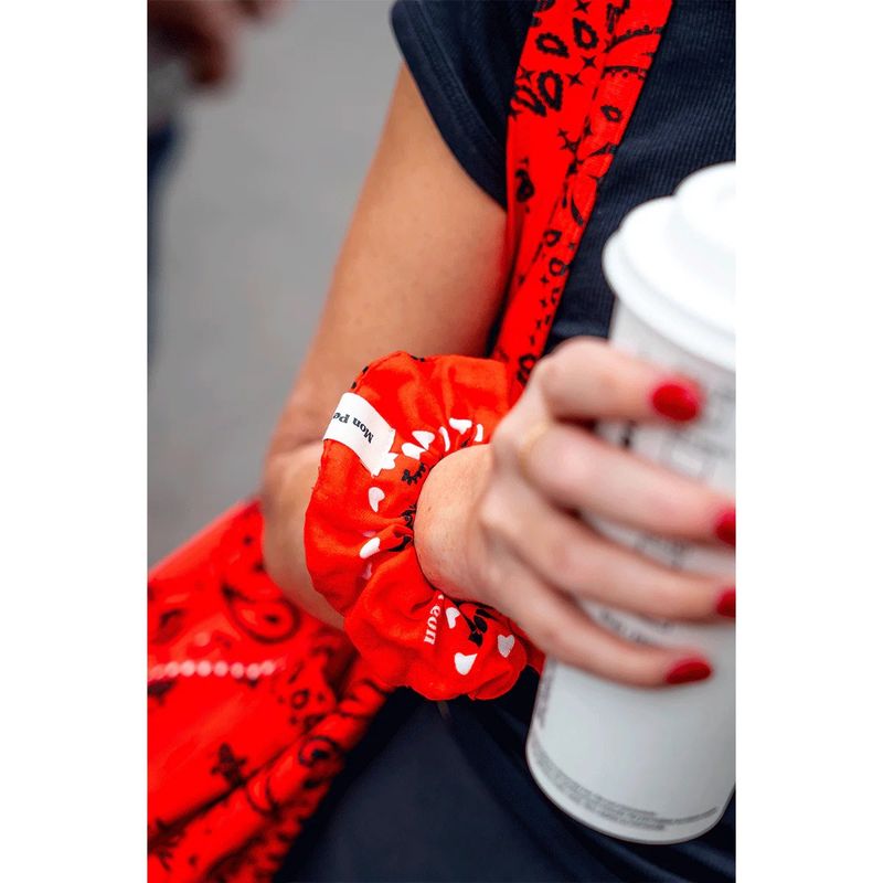 Chouchou gaze de coton - Bandana rouge