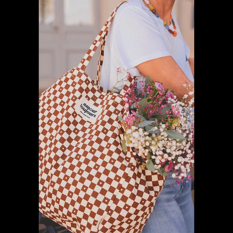 Cabas XXL Damier Coeur