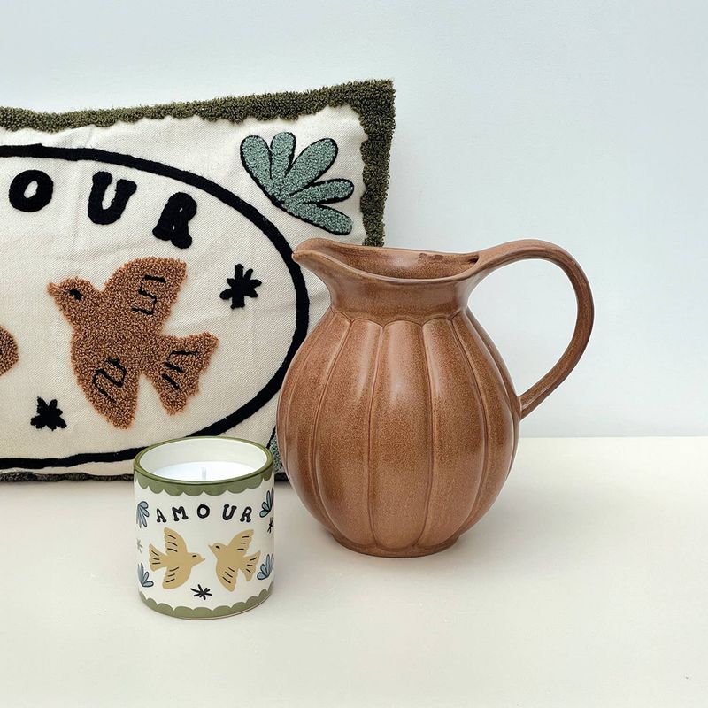 Bougie muse amour oiseaux ambre D8 H8cm