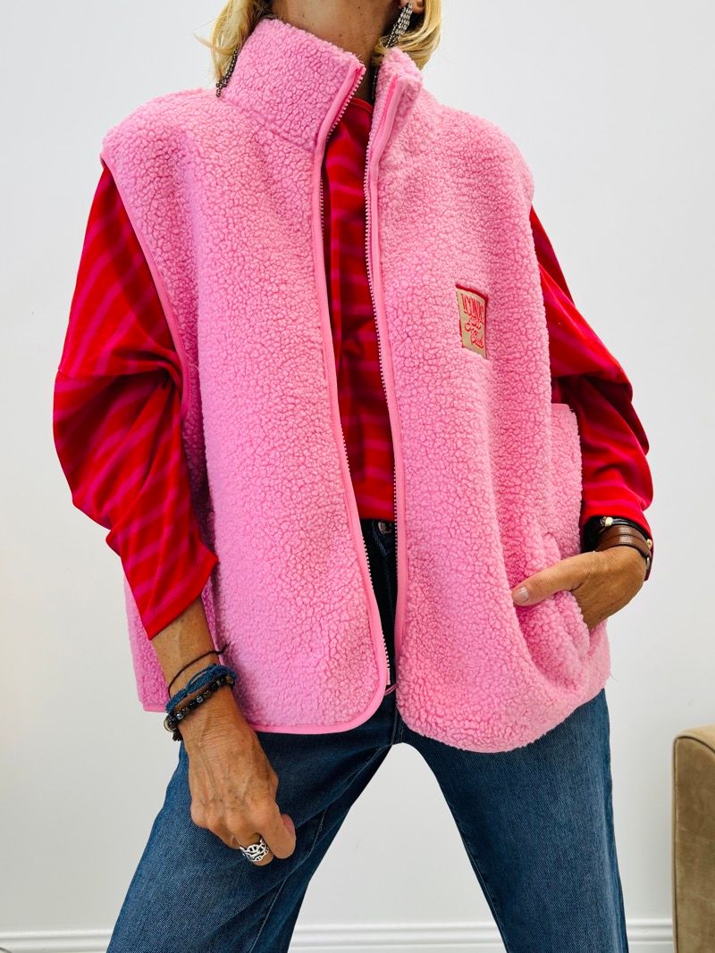 Gilet moumoute - Iconic, Couleur: Rose