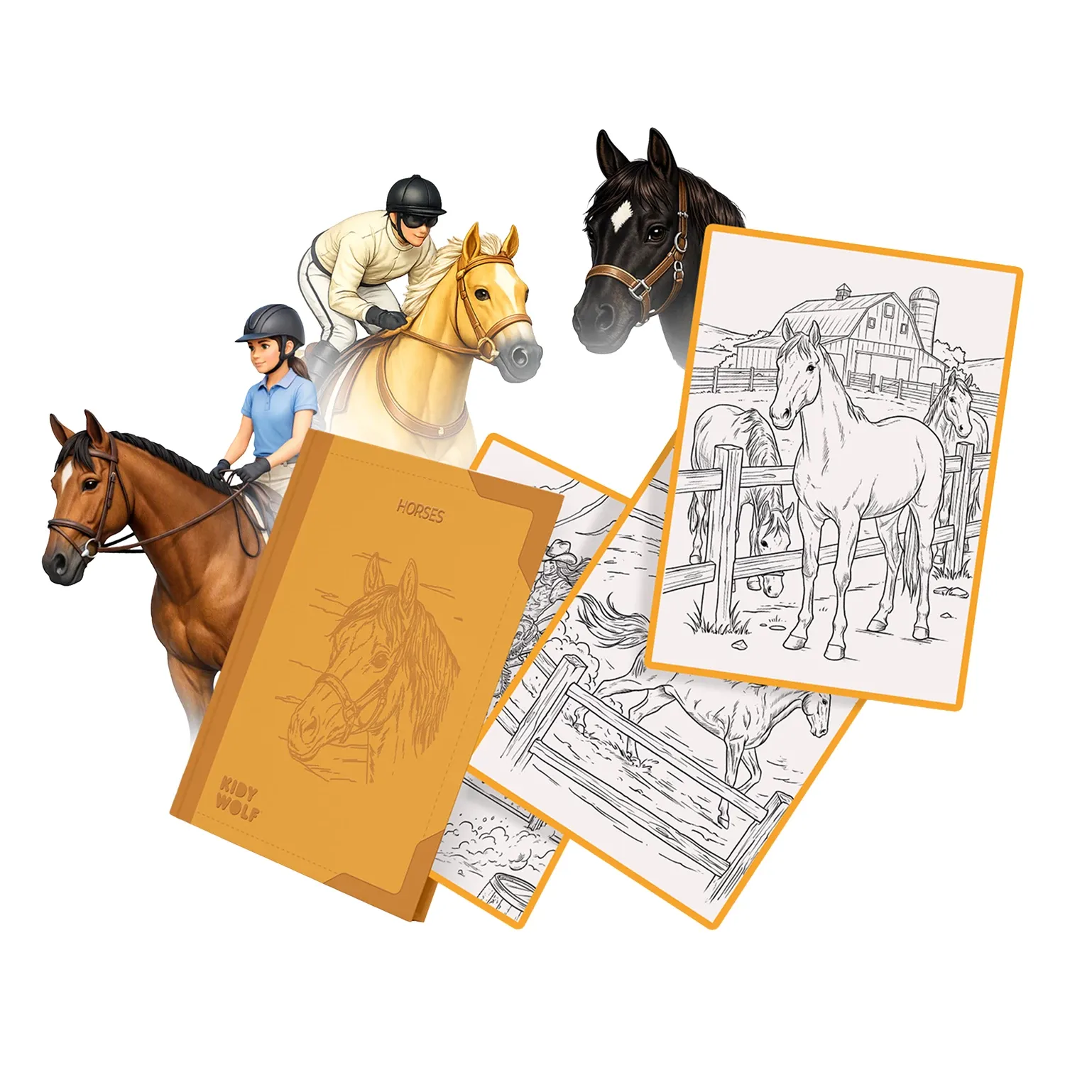Recharge de Dessins KDRAW-PAD - Chevaux