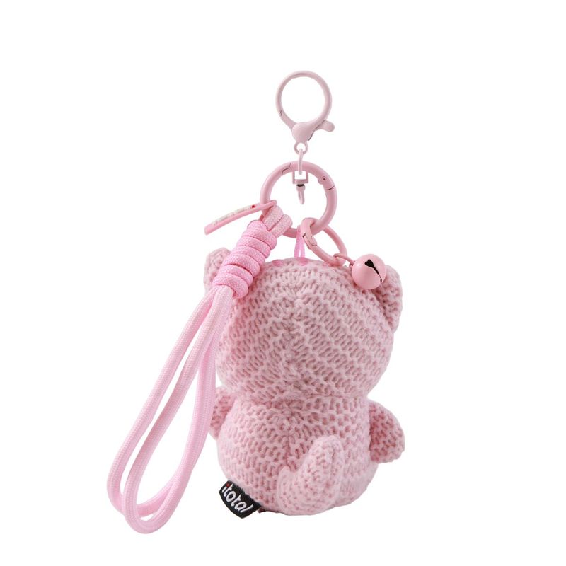 Porte-clés au crochet - Chat rose