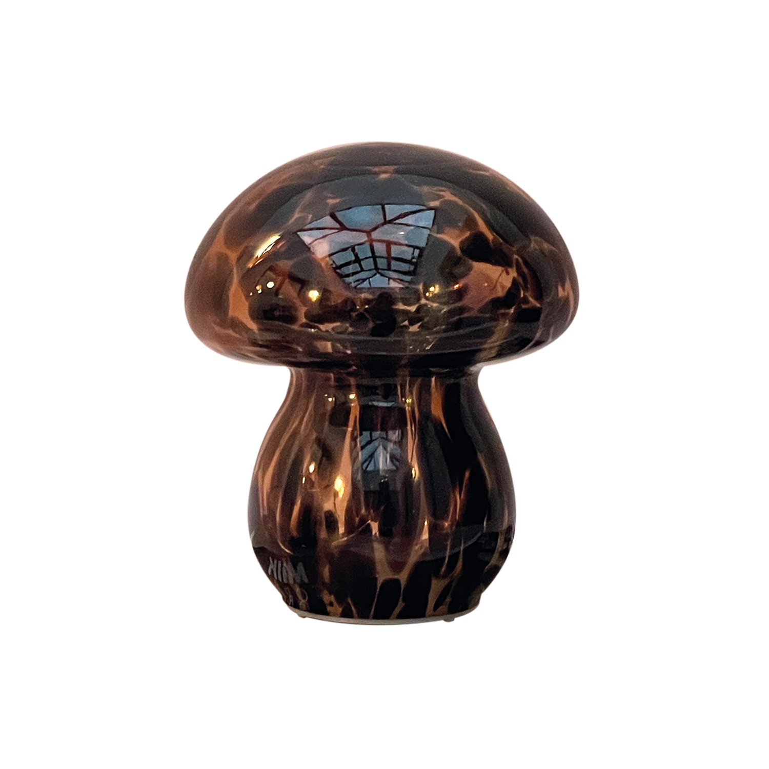 Déco LED champi tacheté leopard à piles D13,5 H15,5cm.